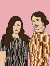 Load image into Gallery viewer, Two-faces + shoulders/torso up cartoon