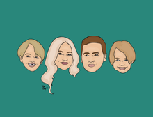 Load image into Gallery viewer, Four-faces cartoon