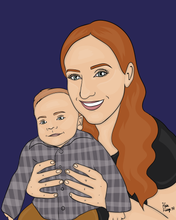 Load image into Gallery viewer, Two-faces + shoulders/torso up cartoon