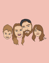 Load image into Gallery viewer, Four-faces cartoon