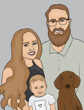 Load image into Gallery viewer, Four-faces + shoulders/torso up cartoon