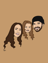 Load image into Gallery viewer, Three-faces cartoon