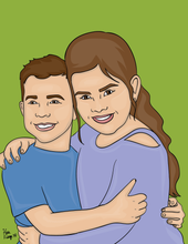 Load image into Gallery viewer, Two-faces + shoulders/torso up cartoon