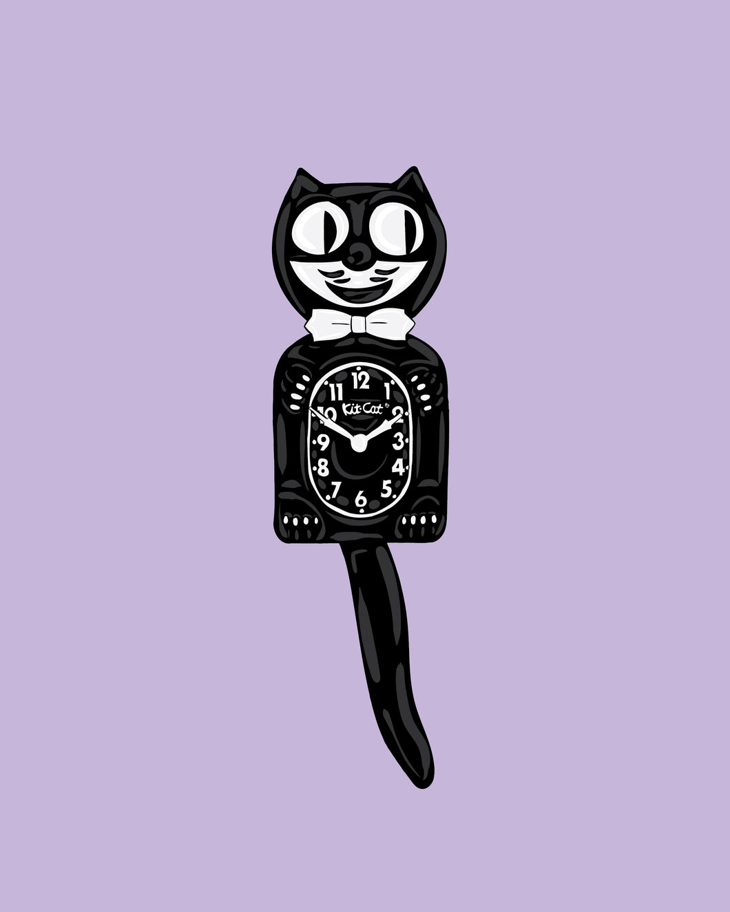 Black Cat Clock Print