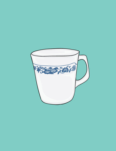 Old Town Blue Pyrex Mug