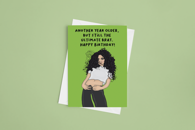 Brat Birthday 5x7 Card