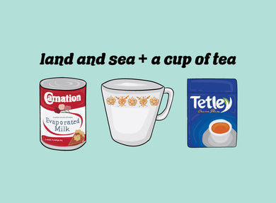 Land and sea + a cup of tea Print