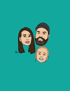 Three-faces cartoon