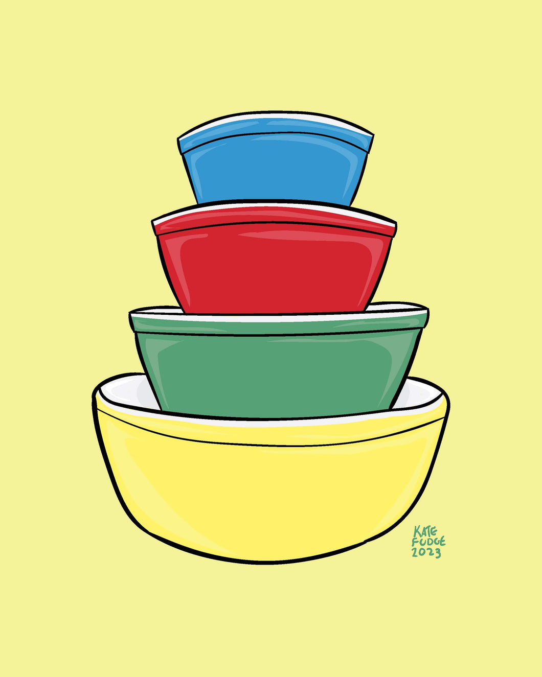 Colourful Mixing Bowls Print