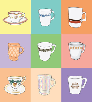 Teacup Grid Print
